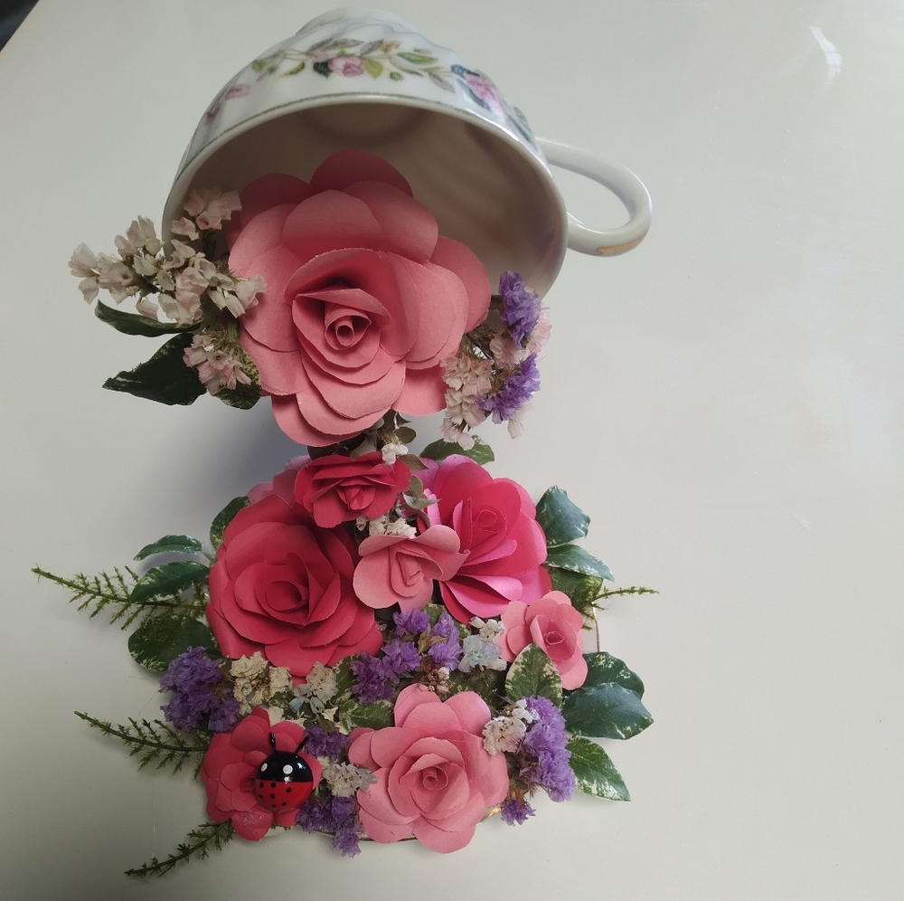Unique teacup floral table centerpiece for home & Decor/Floating teacups party